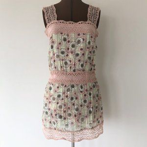 Alexis Pink Lace Trim Floral Sundress/Tunic